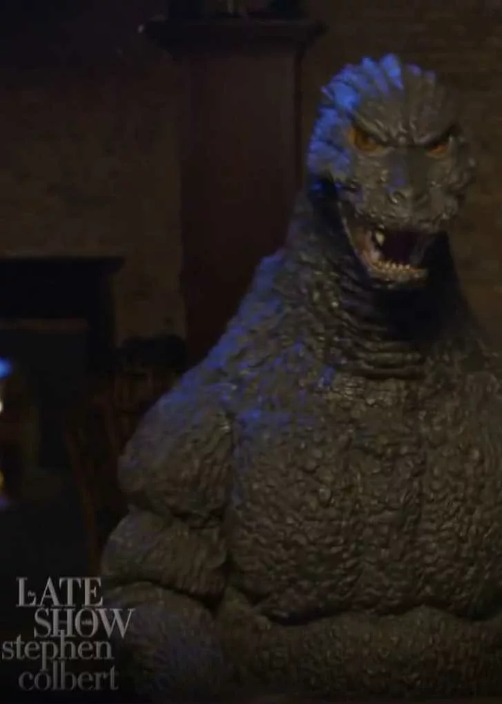 Godzilla visits the late show with Stephen Colbert