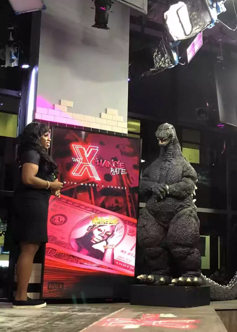 godzilla visits The build Studio NY with Monet xchange