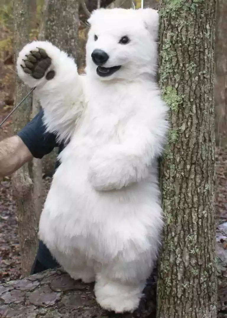 realistic baby polar bear puppet