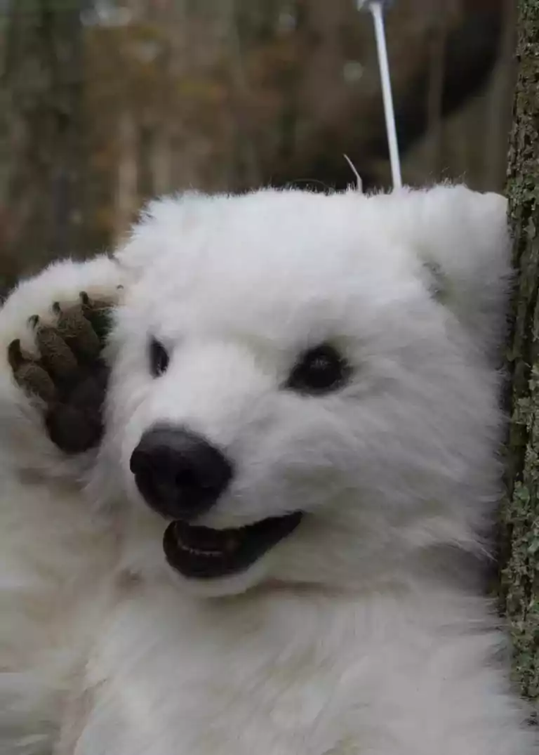 realistic baby polar bear puppet