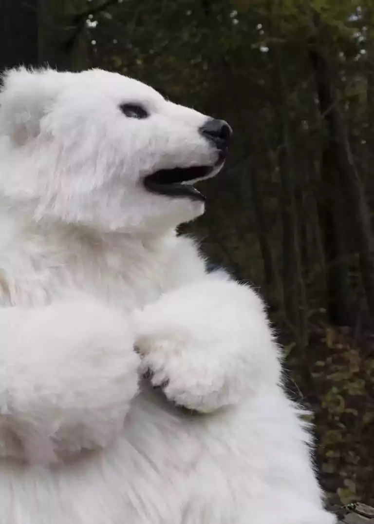 realistic baby polar bear puppet