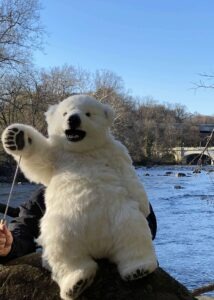 realistic baby animatronic polar bear cub puppet