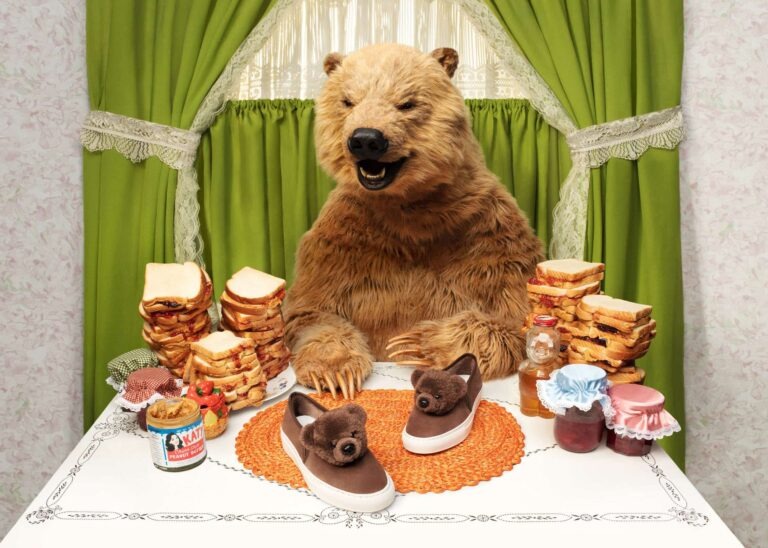 realistic grizzly bear costume with katy perry photoshoot